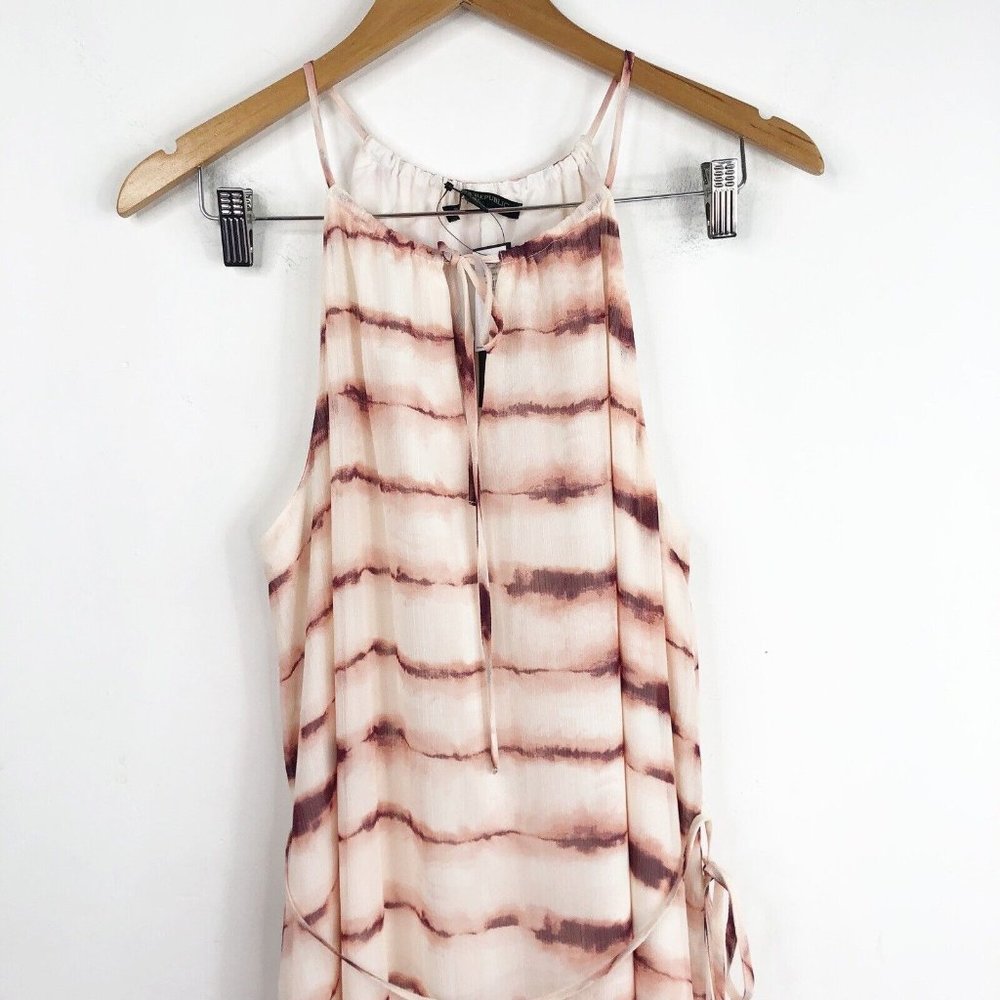 Banana Republic Women's Sz 10 Pink Brown Sleeveless Maxi Layered Dress New